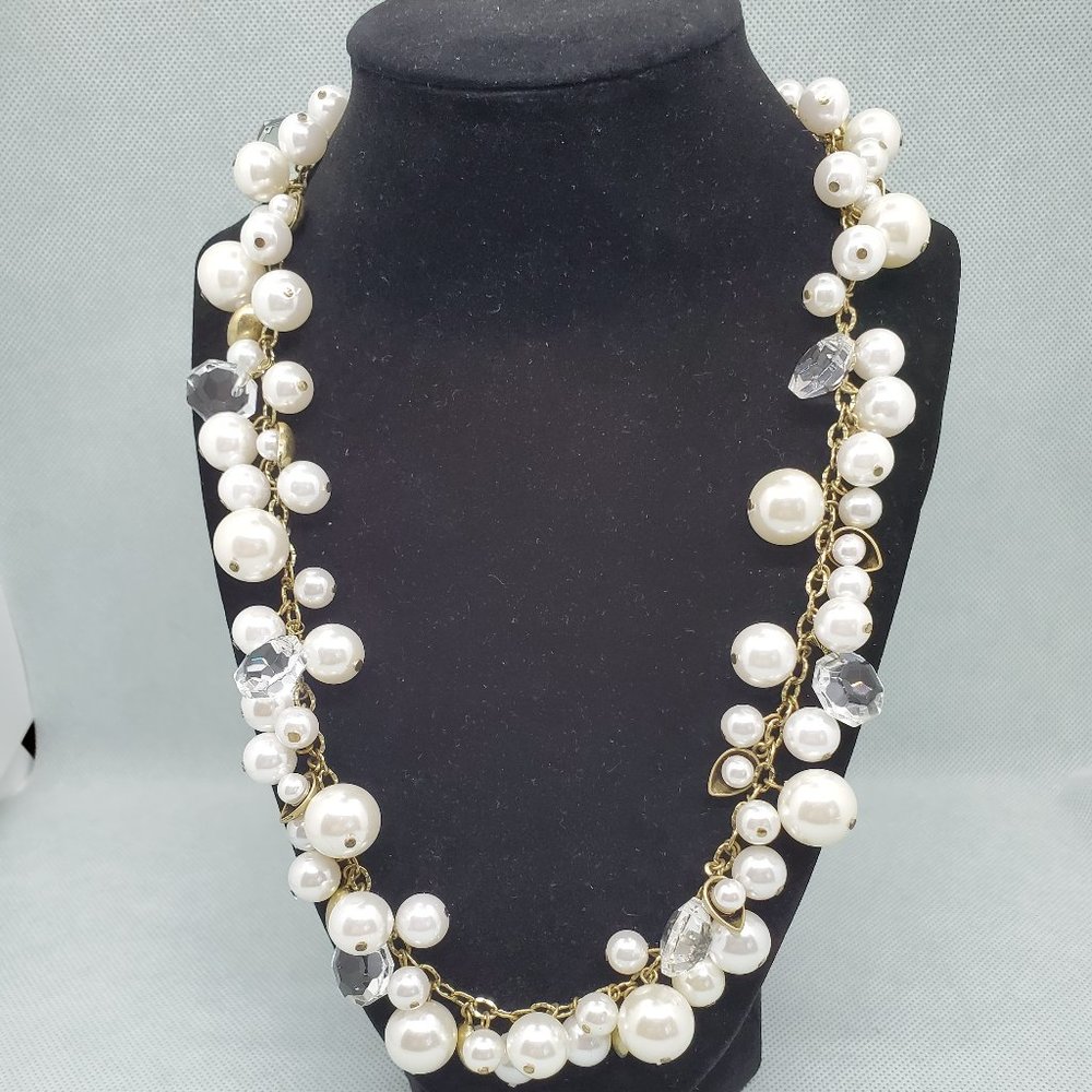 Beautiful Pearl and Crystal Drops Long Necklace by Chloe + Isabel